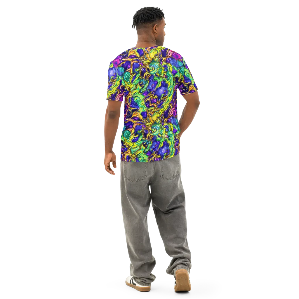 Marigold Stardrift on Men's Cotton Crew Neck T-Shirt — Back
