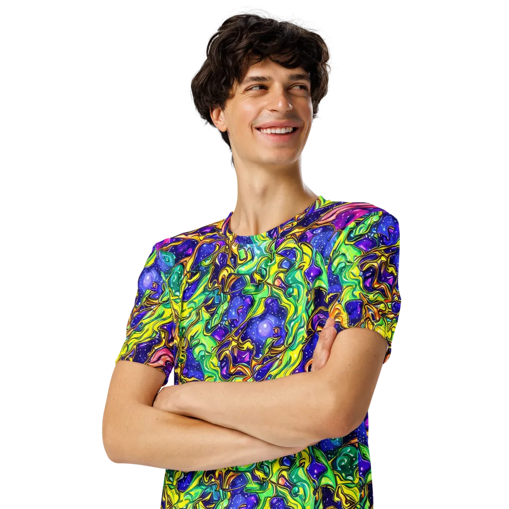 Marigold Stardrift on Men's Crew Neck T-Shirt — Left Front