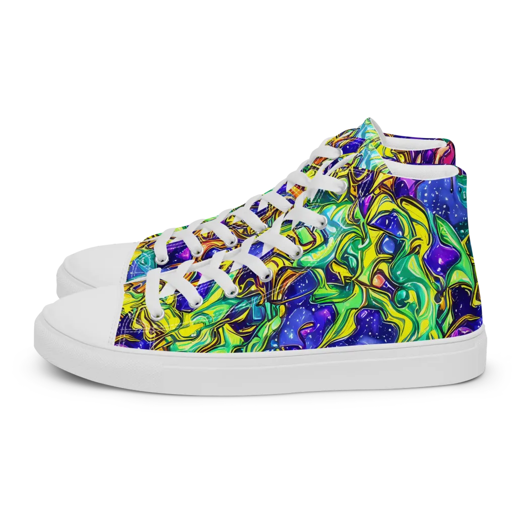 Marigold Stardrift on Men's High Top Canvas Shoes — Left