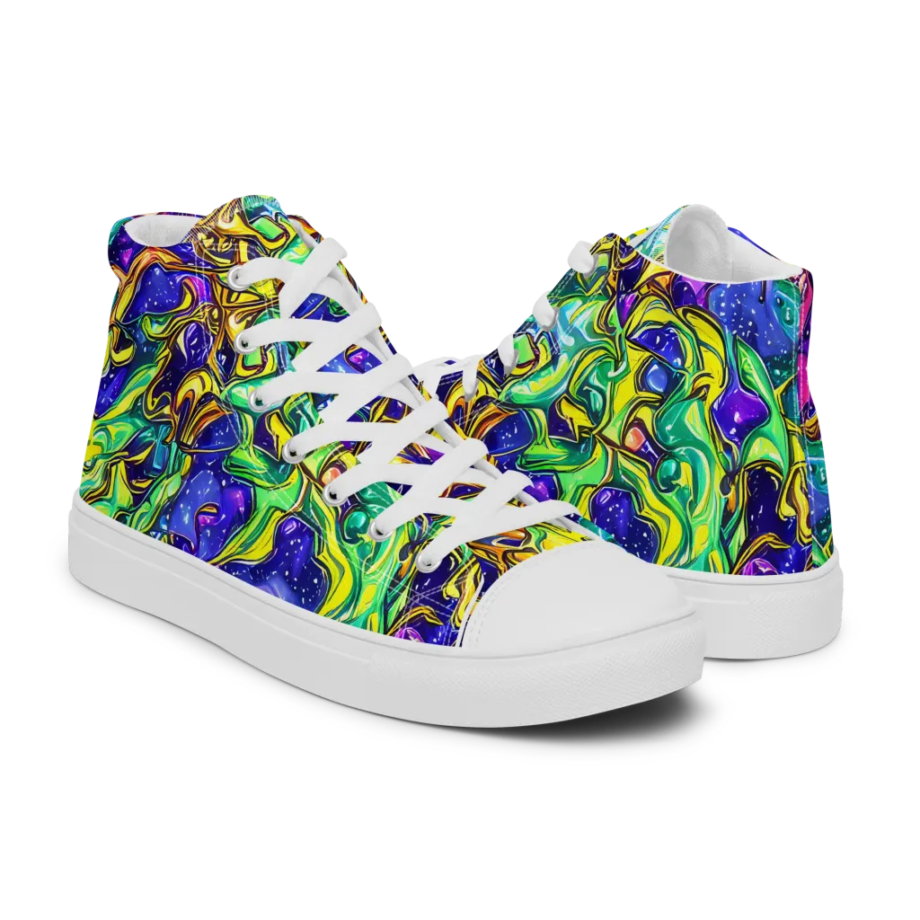 Marigold Stardrift on Men's High Top Canvas Shoes — Right