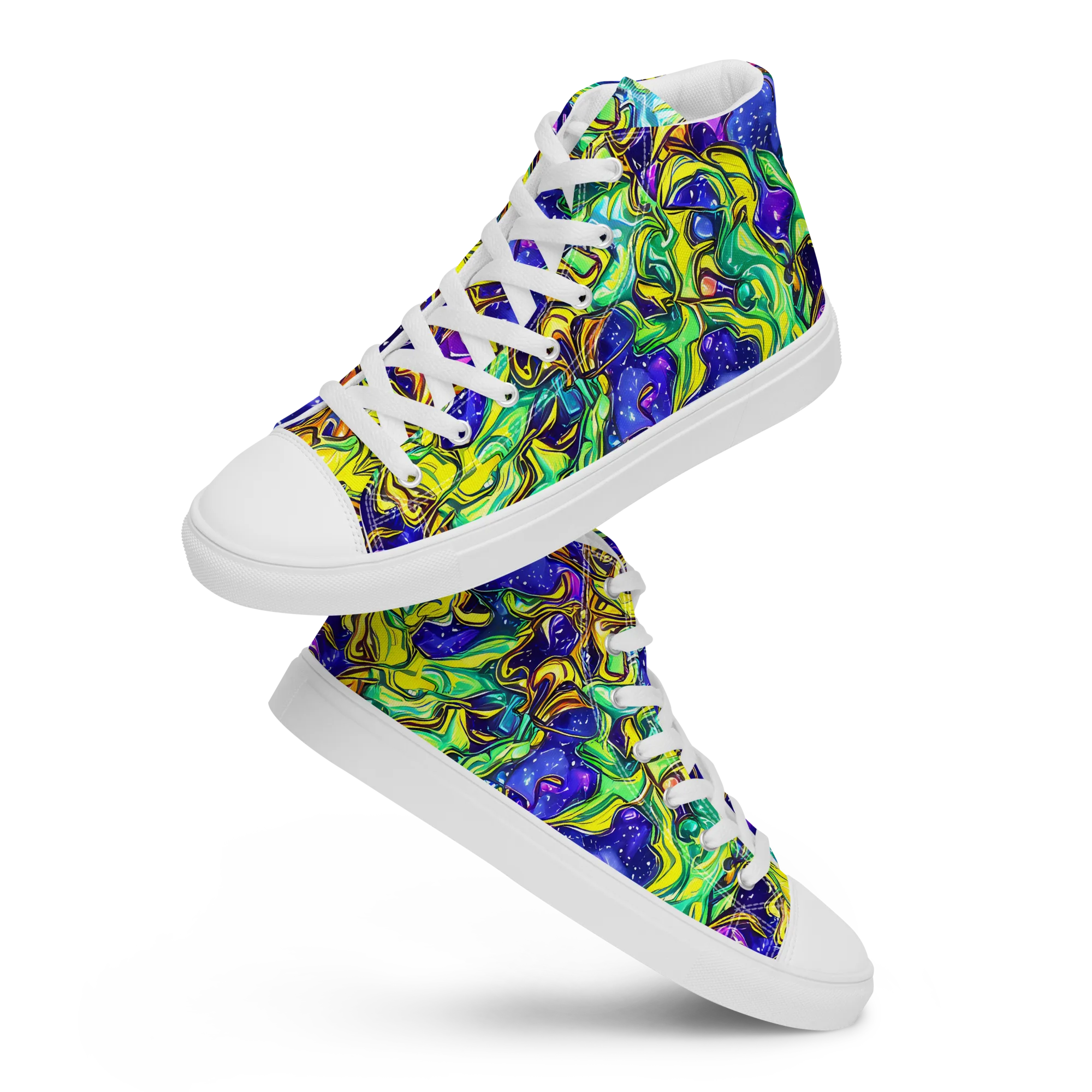 Marigold Stardrift on Men's High Top Canvas Shoes — Front