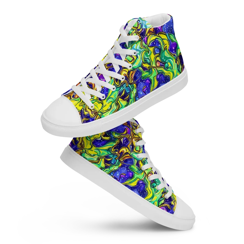 Marigold Stardrift on Men's High Top Canvas Shoes — Front