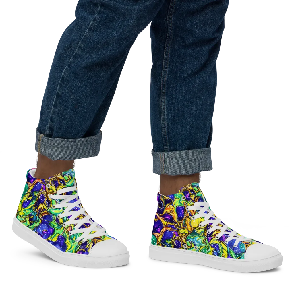Marigold Stardrift on Men's High Top Canvas Shoes — Right