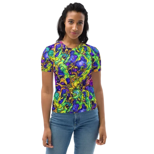 Marigold Stardrift on a Women's Crew Neck T-Shirt