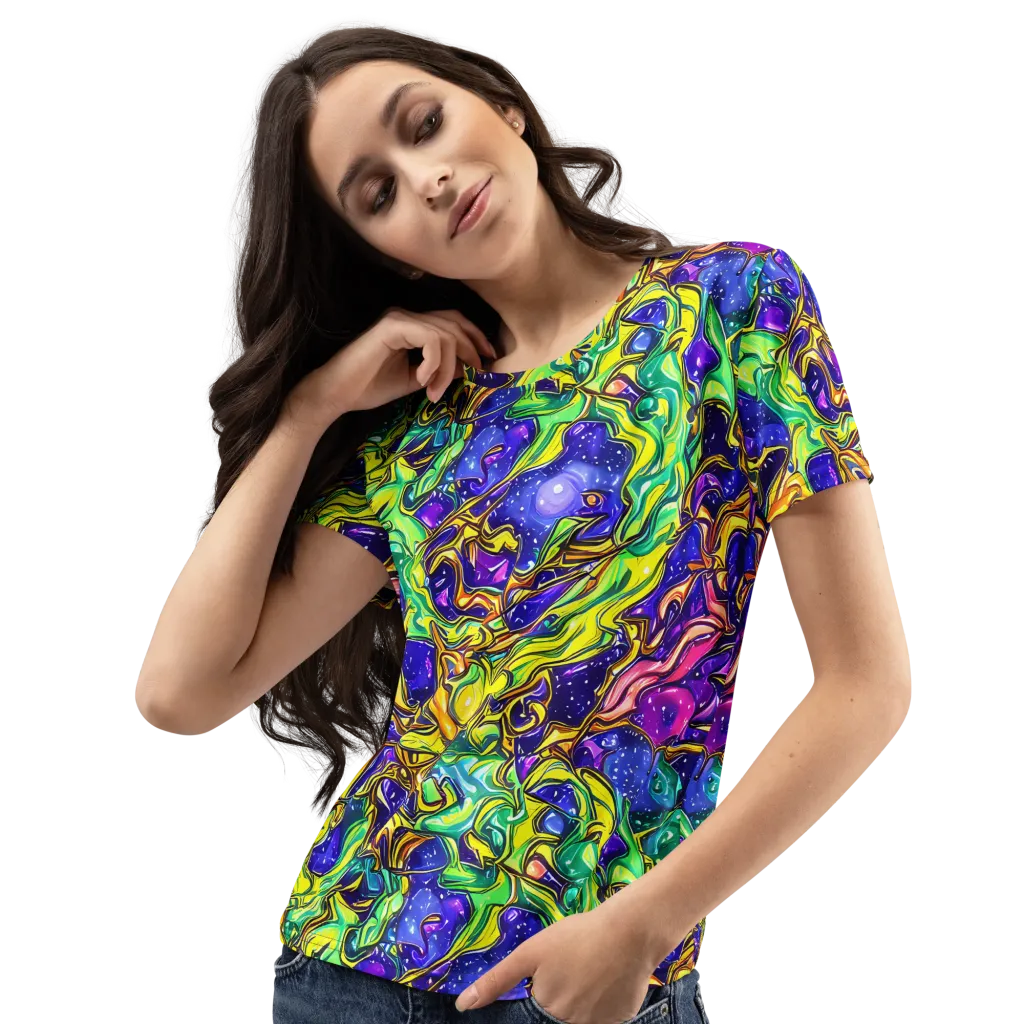 Marigold Stardrift on Women's Crew Neck T-Shirt — Left Front