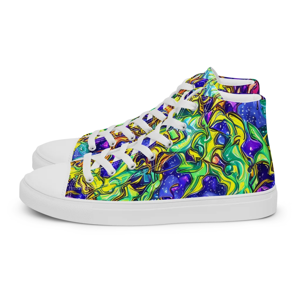 Marigold Stardrift on Women's High Top Canvas Shoes — Left