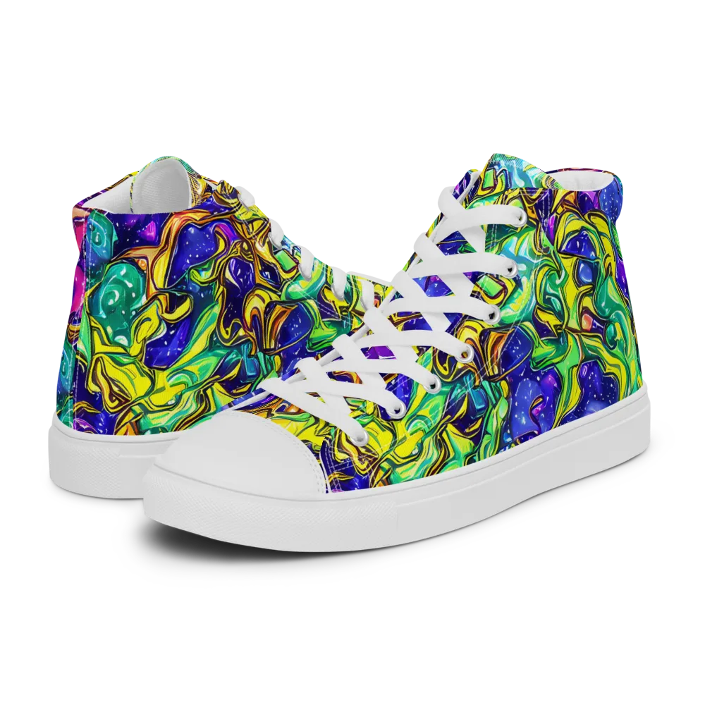 Marigold Stardrift on Women's High Top Canvas Shoes — Left