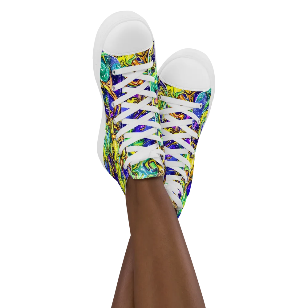 Marigold Stardrift on Women's High Top Canvas Shoes — Front