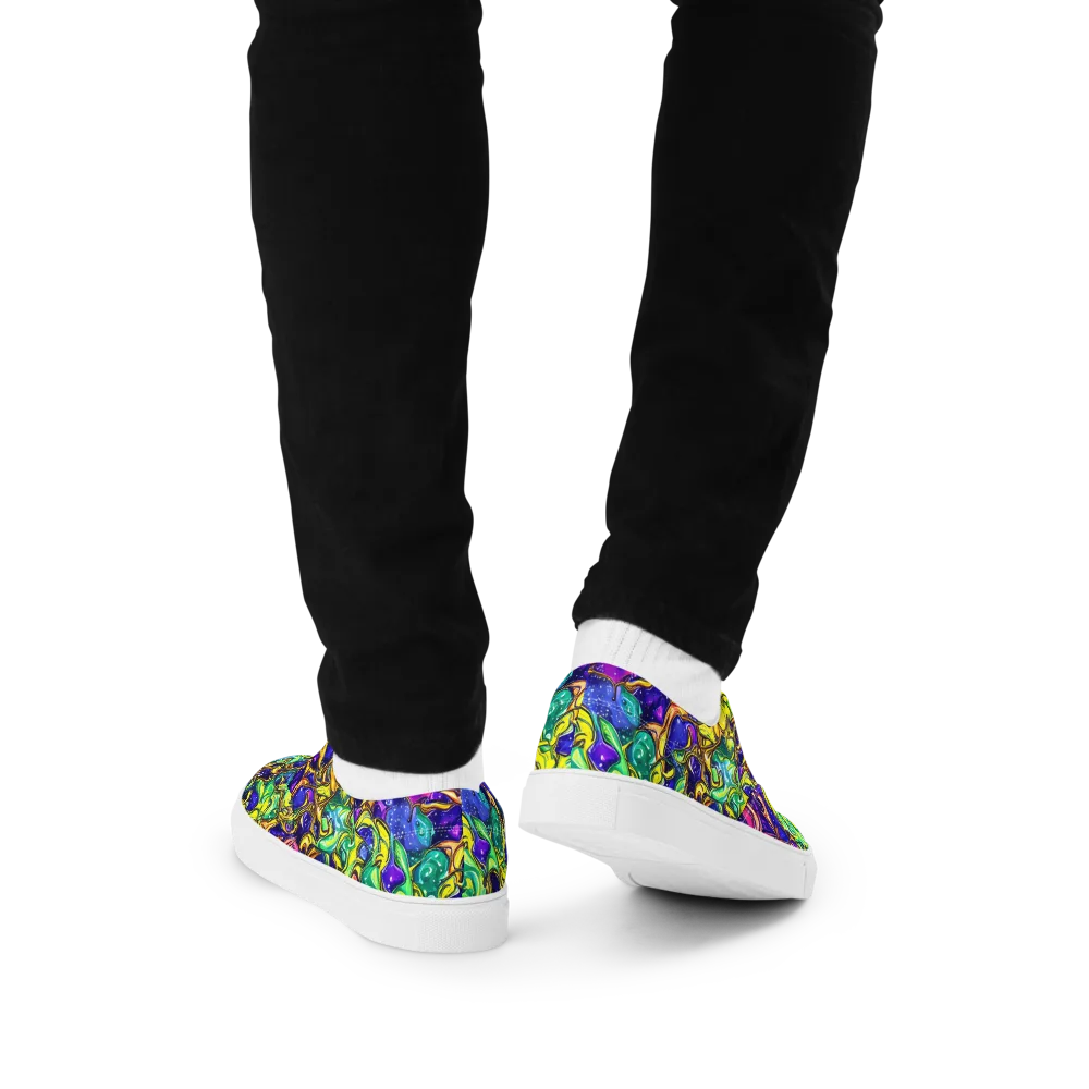 Marigold Stardrift on Men's Lace-Up Canvas Shoes — Back