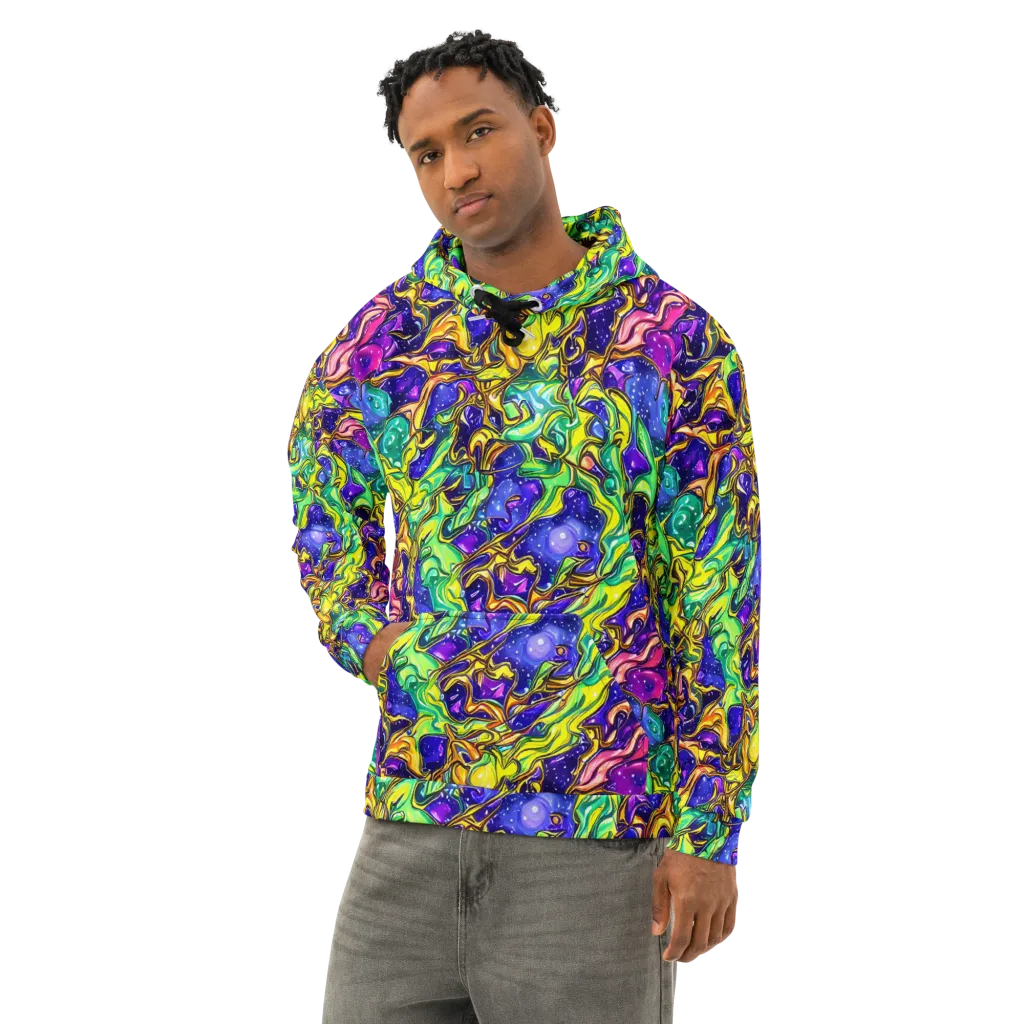 Marigold Stardrift on Cotton Hoodie — Left Front