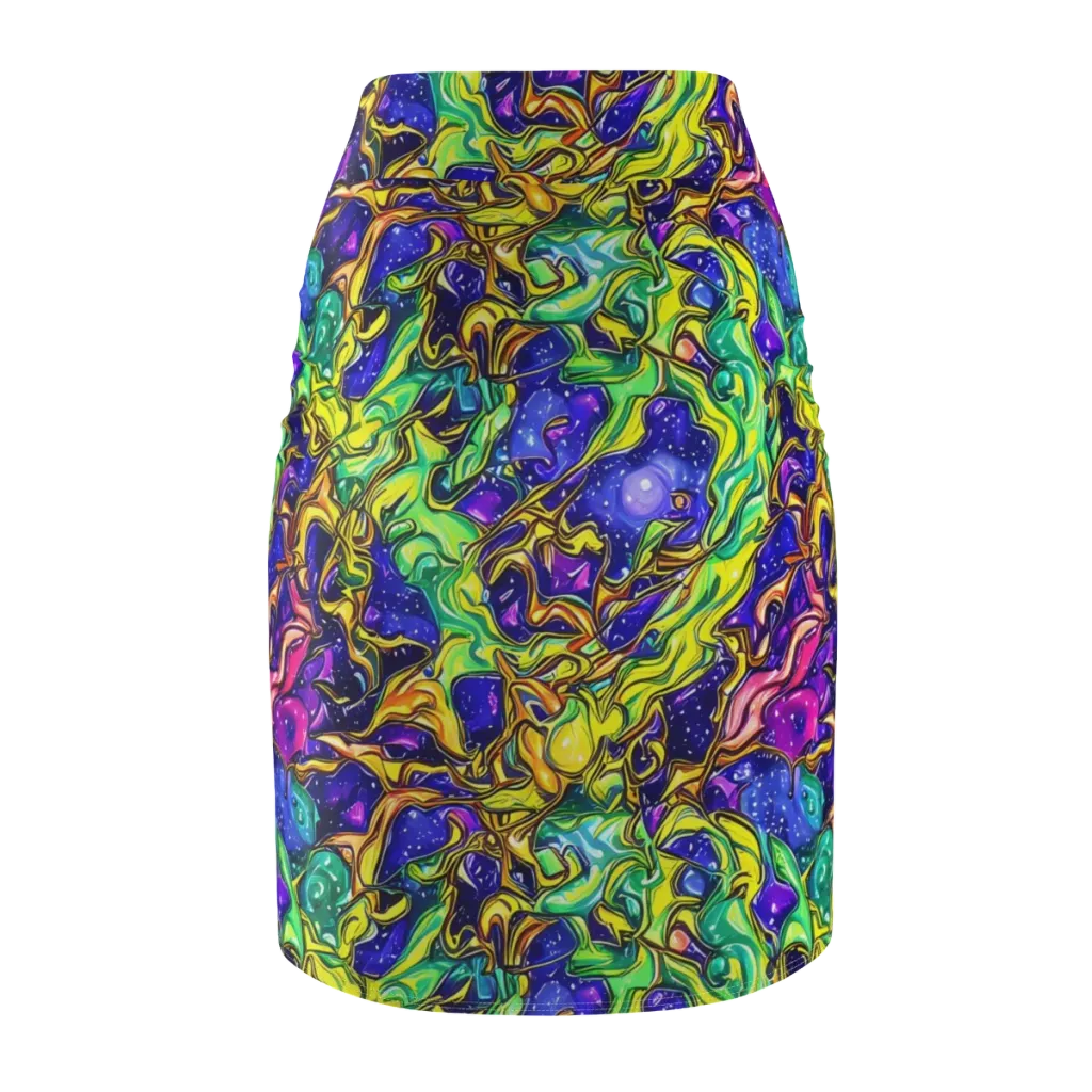 Marigold Stardrift on Pencil Skirt — Back