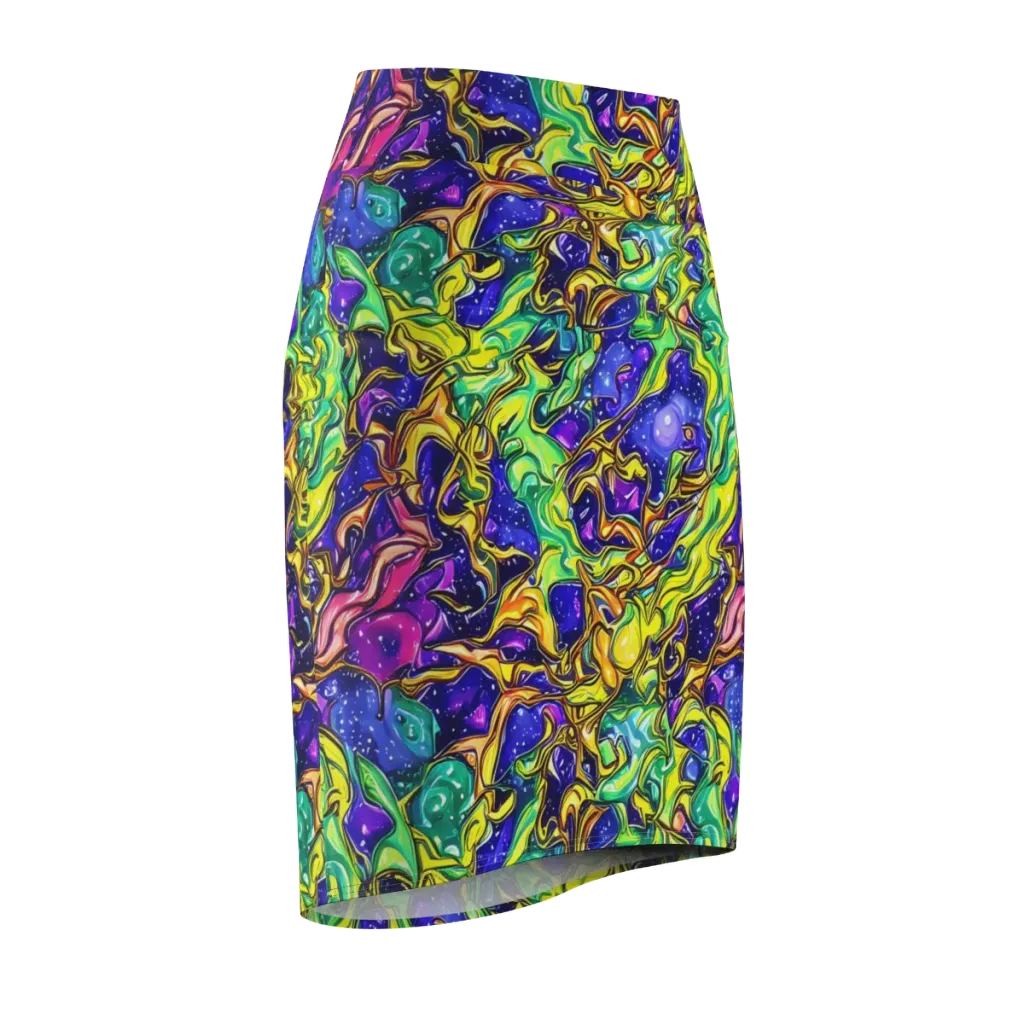 Marigold Stardrift on Pencil Skirt — Front Side