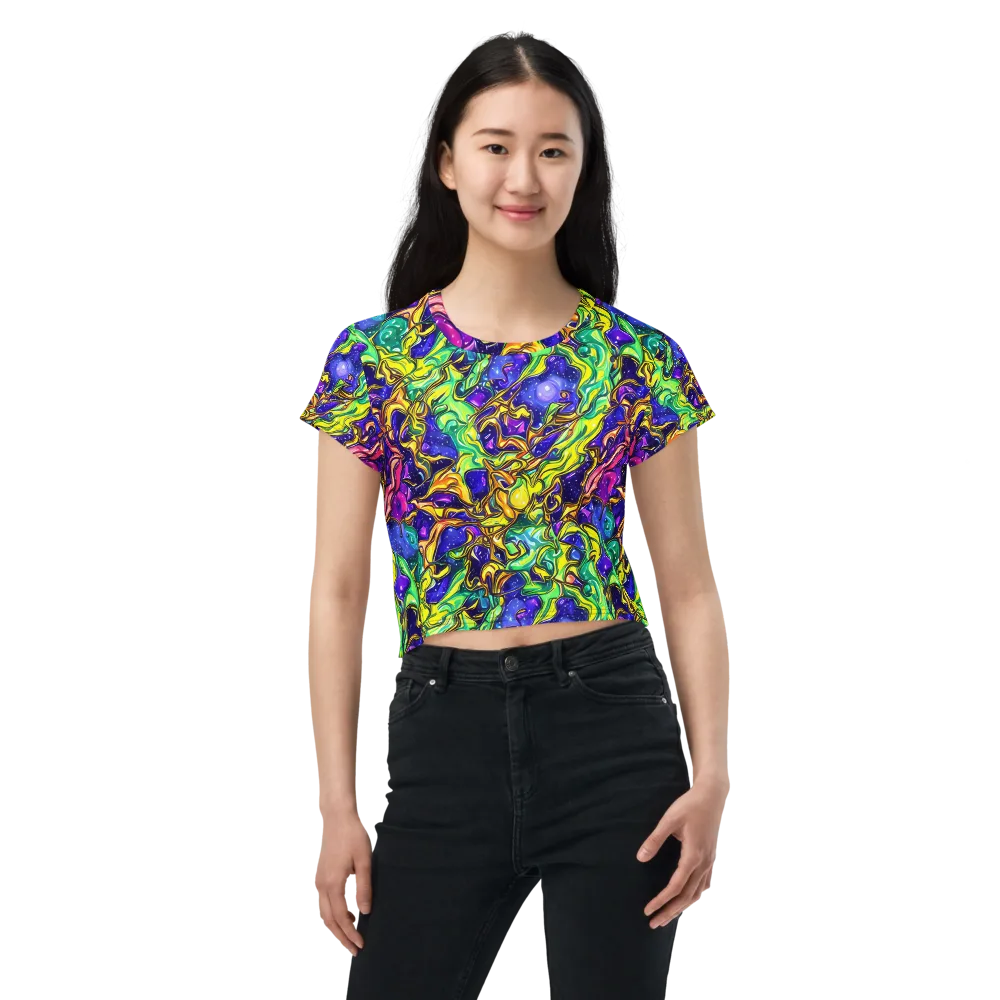 Marigold Stardrift on Crop Tee — Front