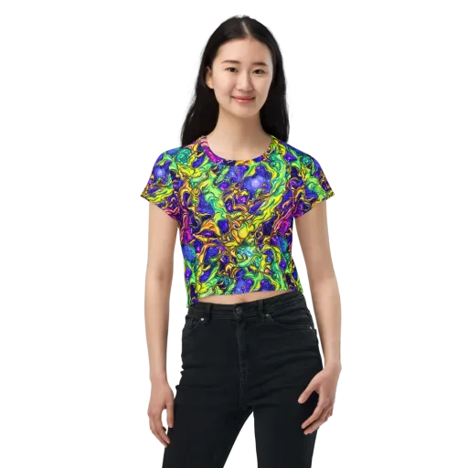 Marigold Stardrift on a Crop Tee