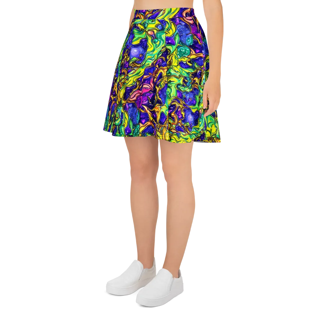 Marigold Stardrift on Skater Skirt — Left
