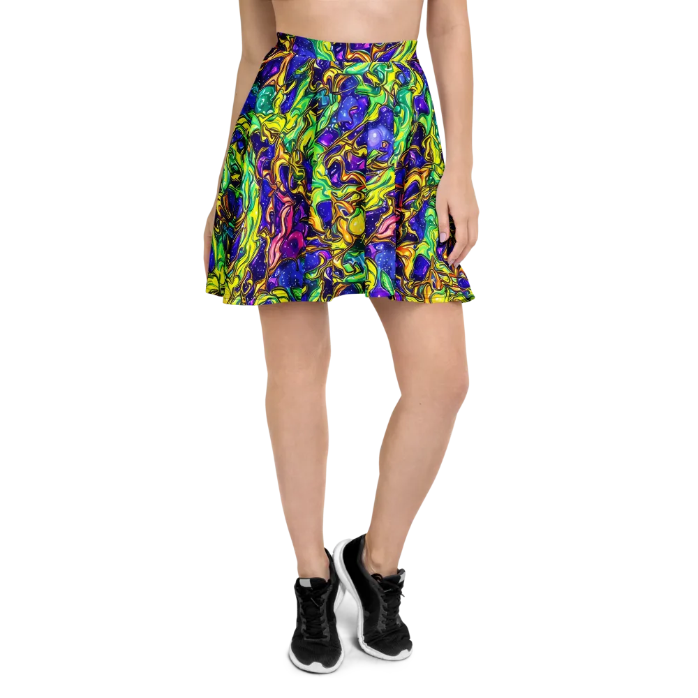 Marigold Stardrift on Skater Skirt — Front