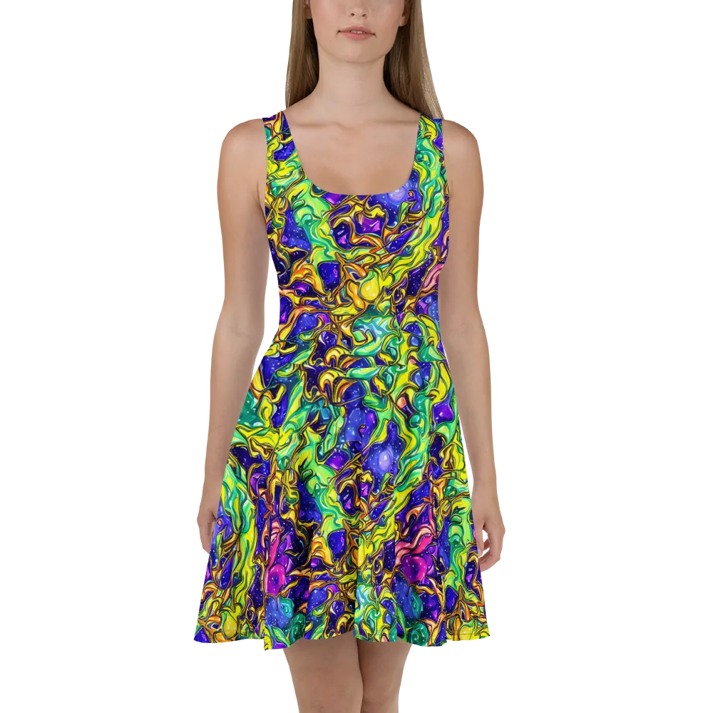 Marigold Stardrift on Skater Dress — Front