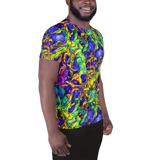 Marigold Stardrift on a Men's Athletic T-Shirt
