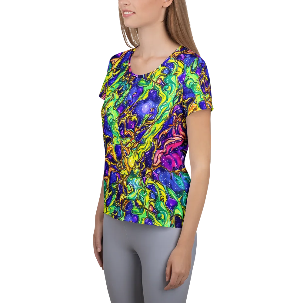 Marigold Stardrift on Women's Athletic T-Shirt — Left