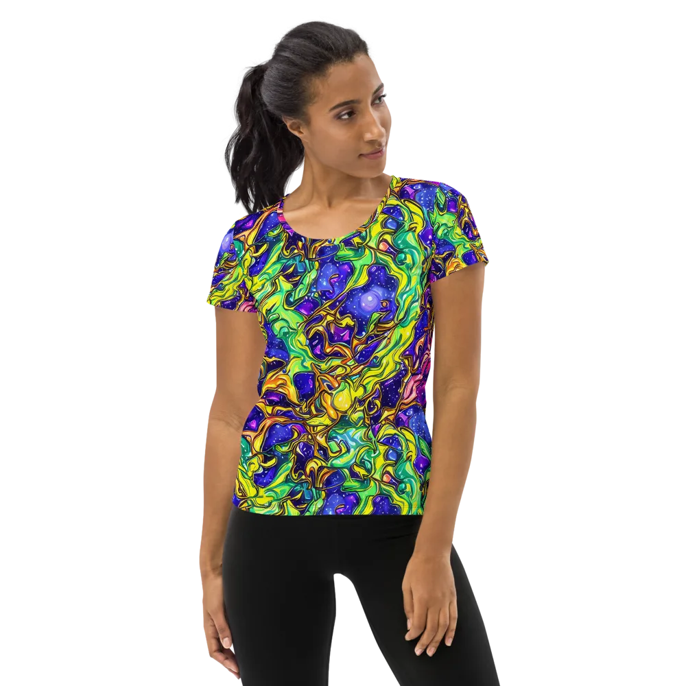 Marigold Stardrift on Women's Athletic T-Shirt — Front