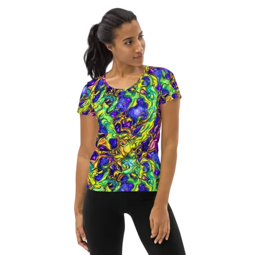 Marigold Stardrift on a Women's Athletic T-Shirt