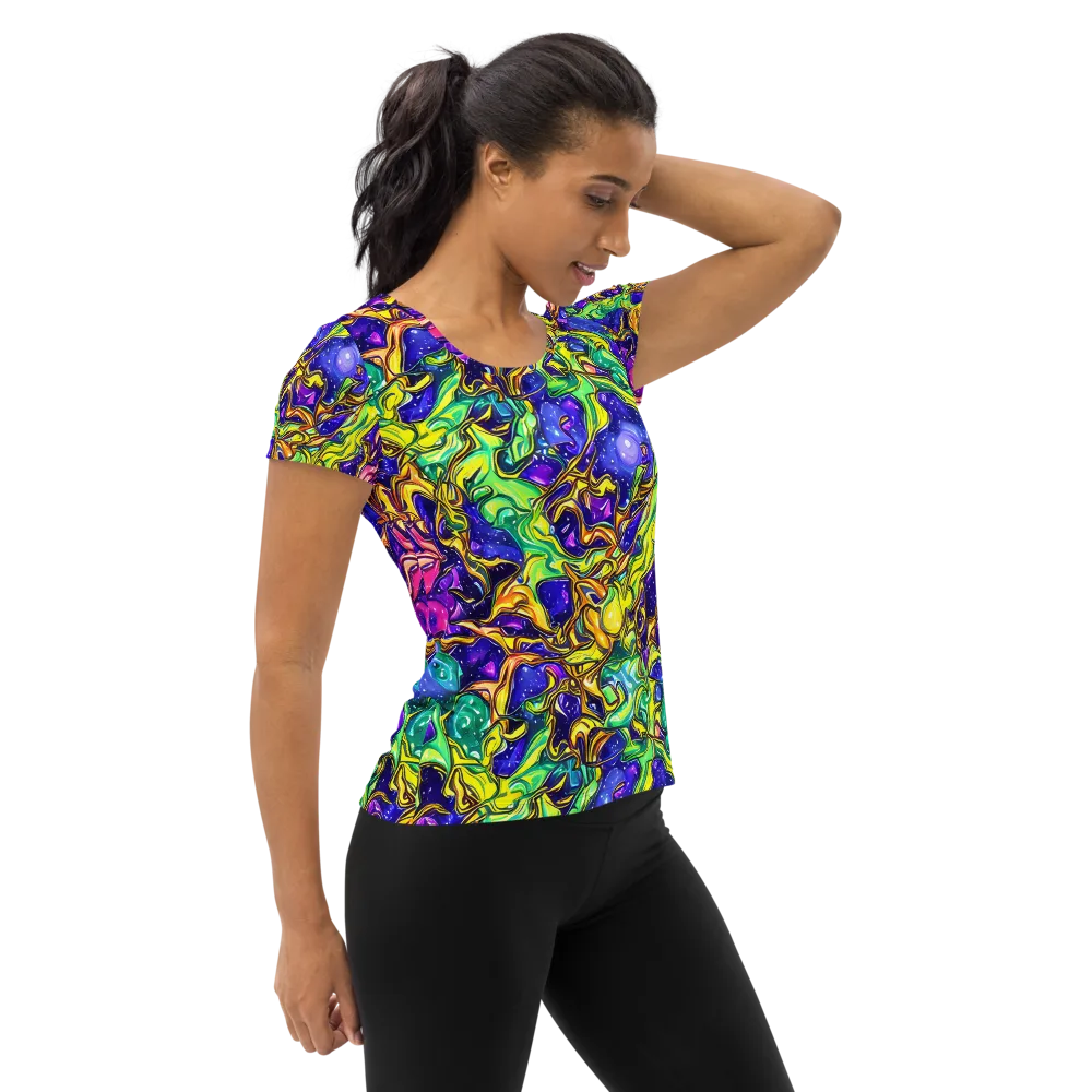 Marigold Stardrift on Women's Athletic T-Shirt — Right