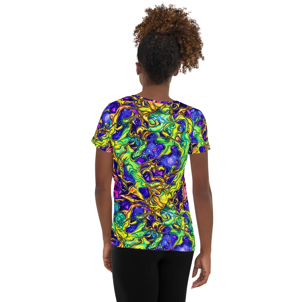 Marigold Stardrift on Women's Athletic T-Shirt — Back