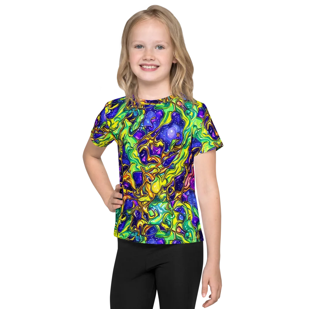 Marigold Stardrift on Kids Crew Neck T-Shirt — Front