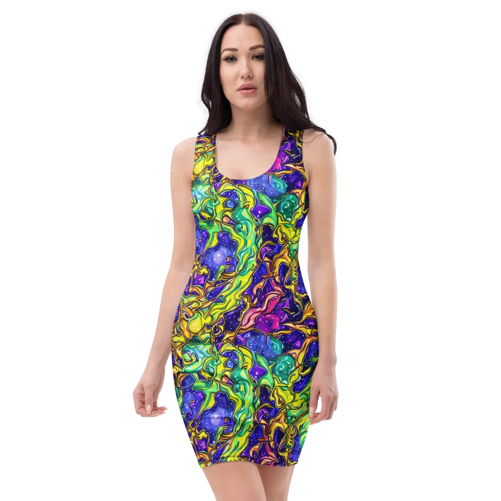 Marigold Stardrift on Bodycon Dress — Front