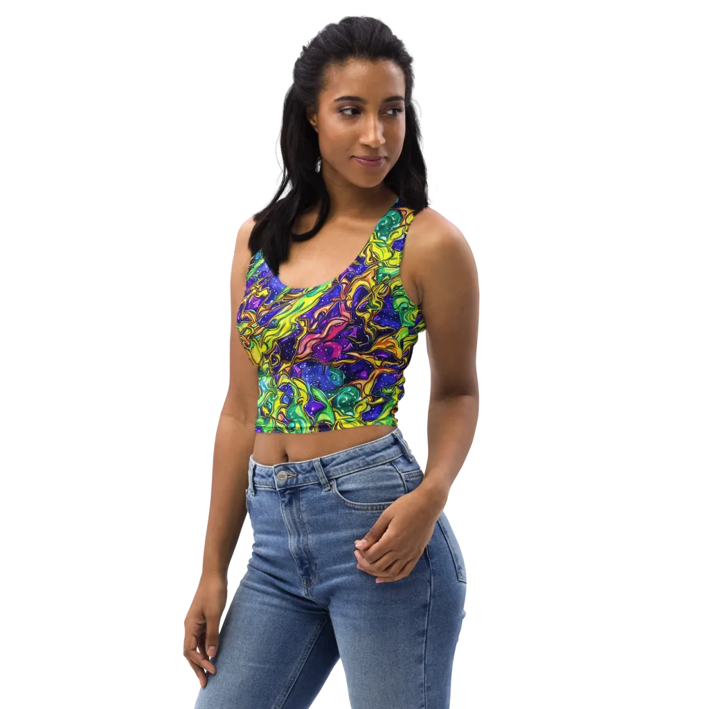 Marigold Stardrift on Crop Top — Left Front