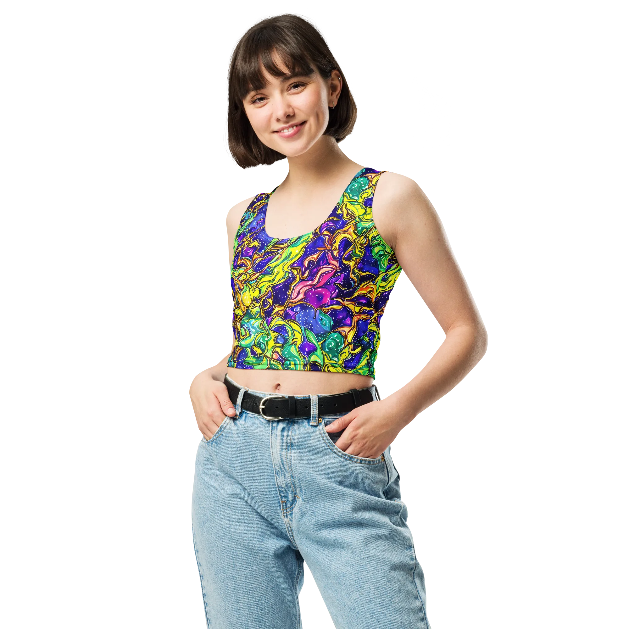 Marigold Stardrift on Crop Top — Front