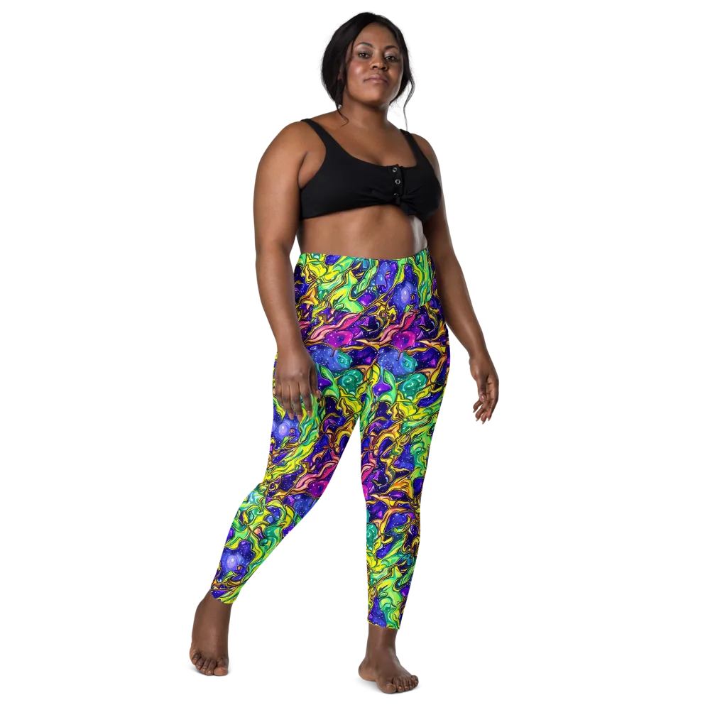 Marigold Stardrift on Leggings with Pockets — Front