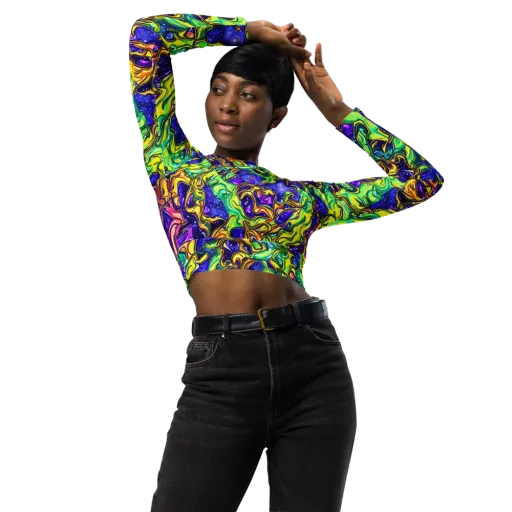 Marigold Stardrift on a Long Sleeve Crop Top