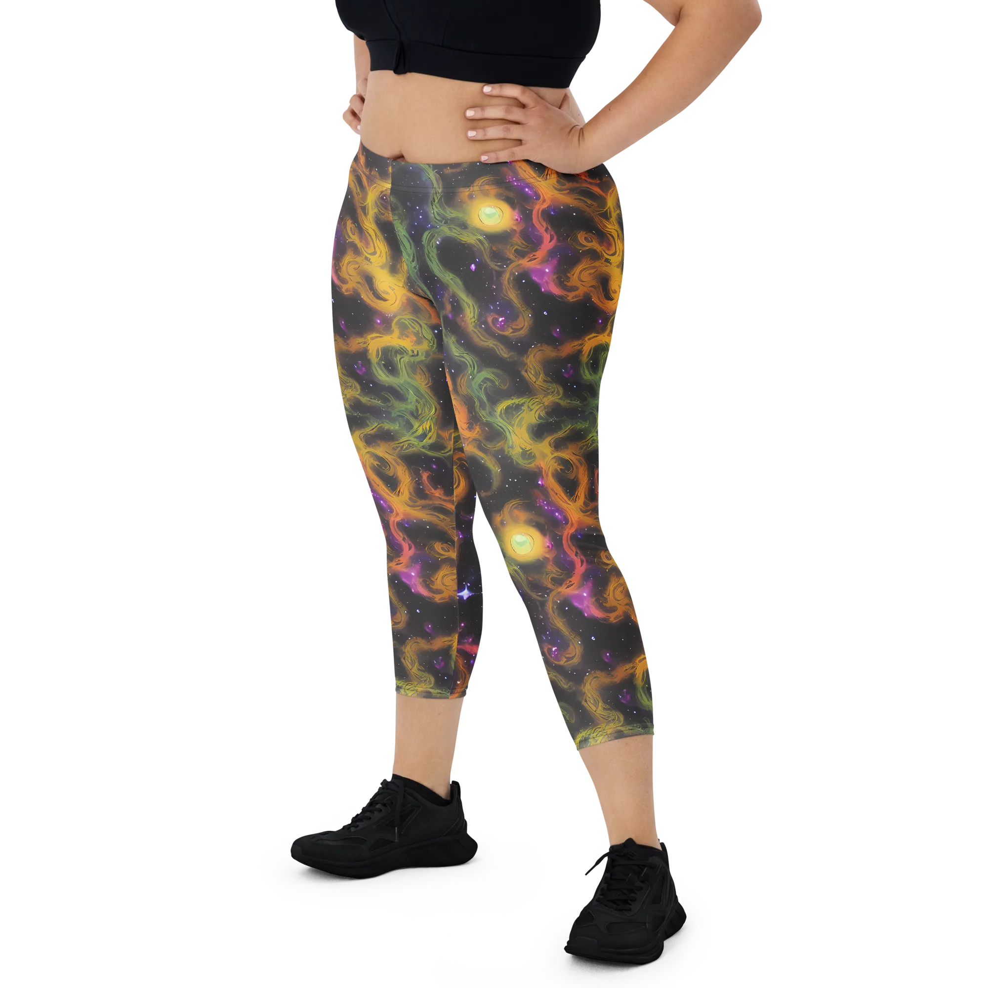 The Starry Crucible on Capri Leggings — Front