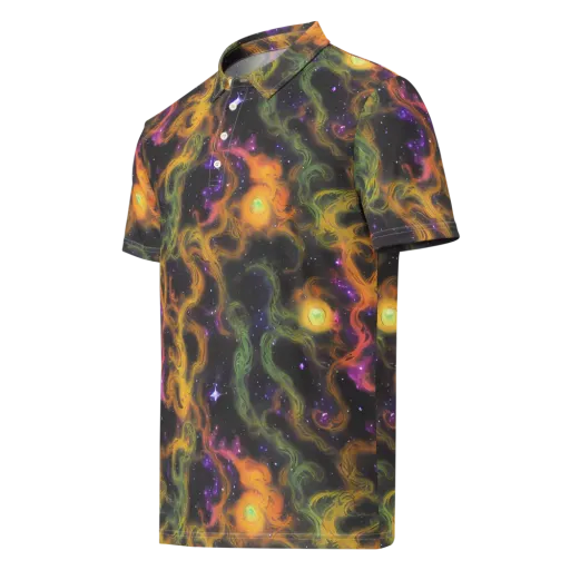 The Starry Crucible on a Men's Slim Fit Polo Shirt