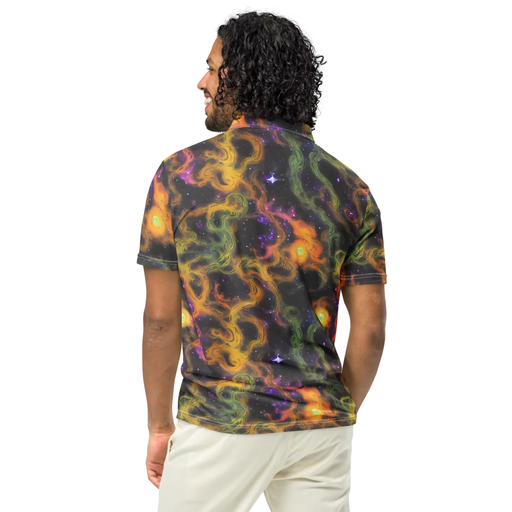 The Starry Crucible on Men's Slim Fit Polo Shirt — Back
