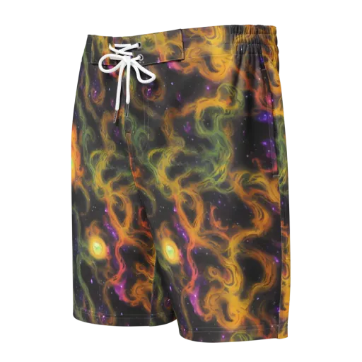 The Starry Crucible on a Men's Board Shorts