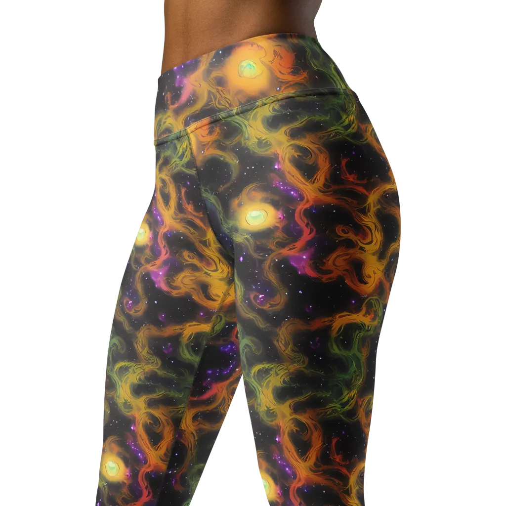 The Starry Crucible on Yoga Leggings — Left Front