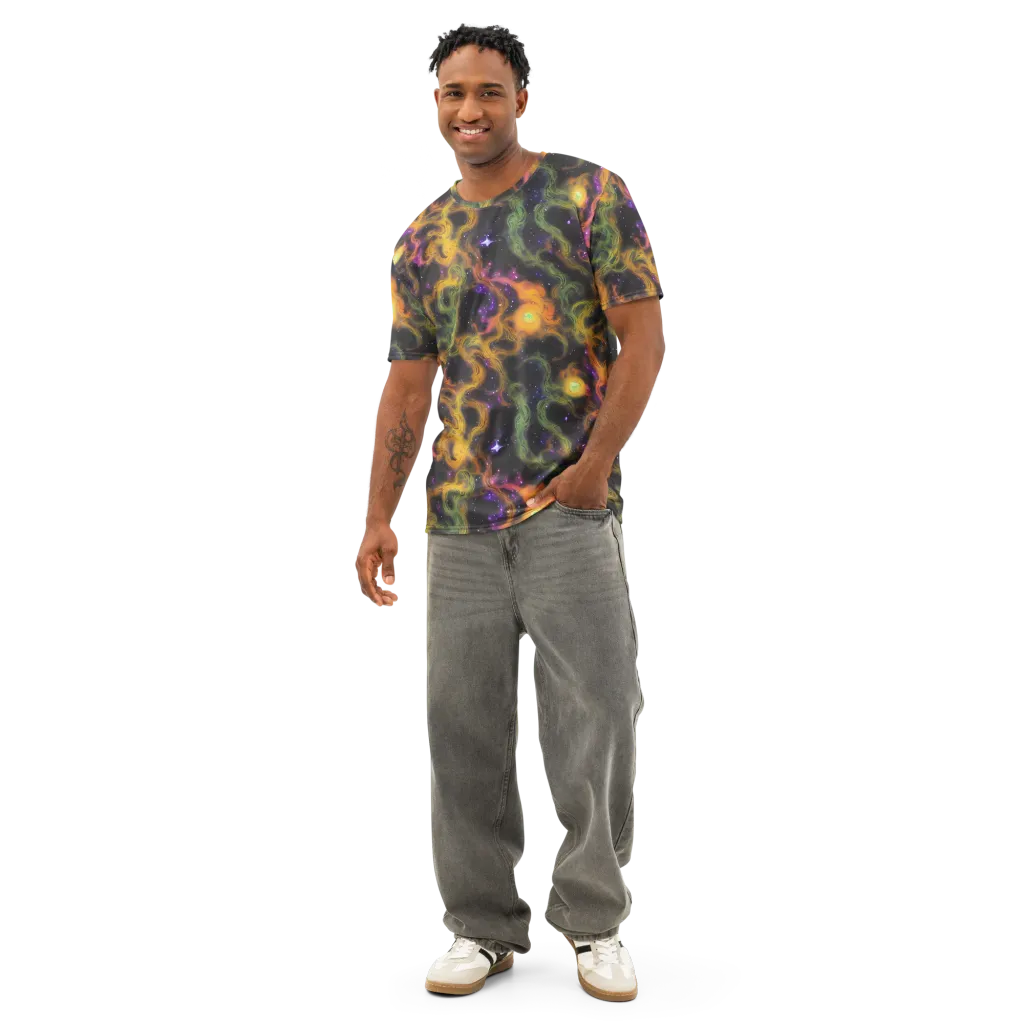 The Starry Crucible on Men's Cotton Crew Neck T-Shirt — Front