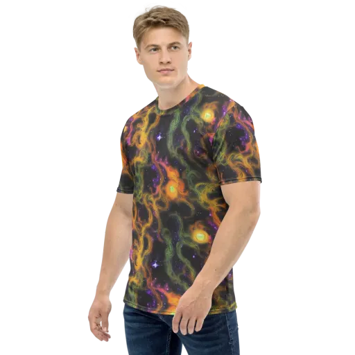 The Starry Crucible on a Men's Crew Neck T-Shirt
