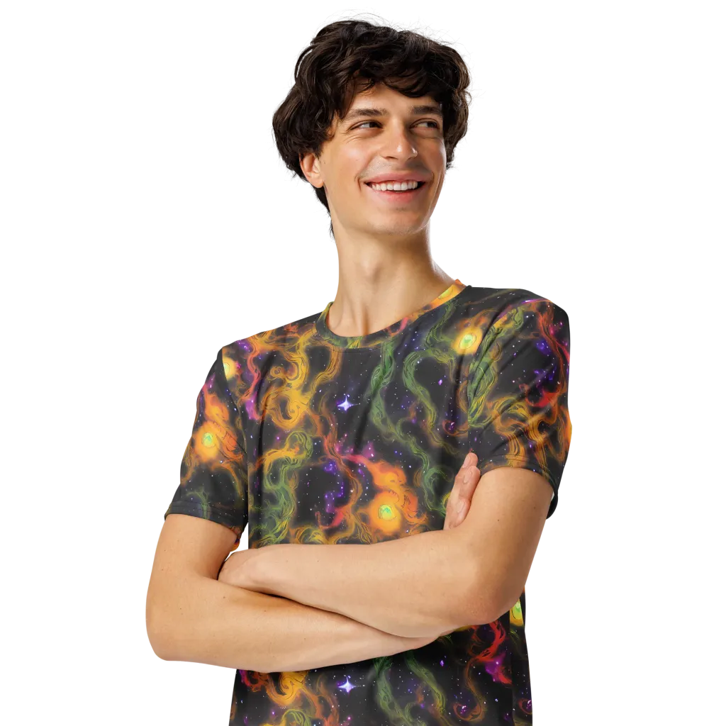 The Starry Crucible on Men's Crew Neck T-Shirt — Left Front