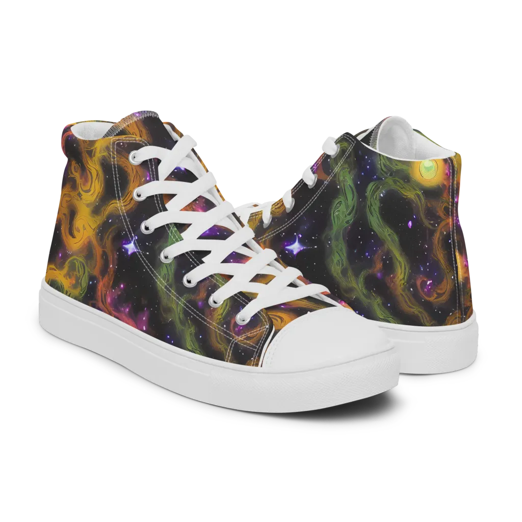 The Starry Crucible on Men's High Top Canvas Shoes — Right
