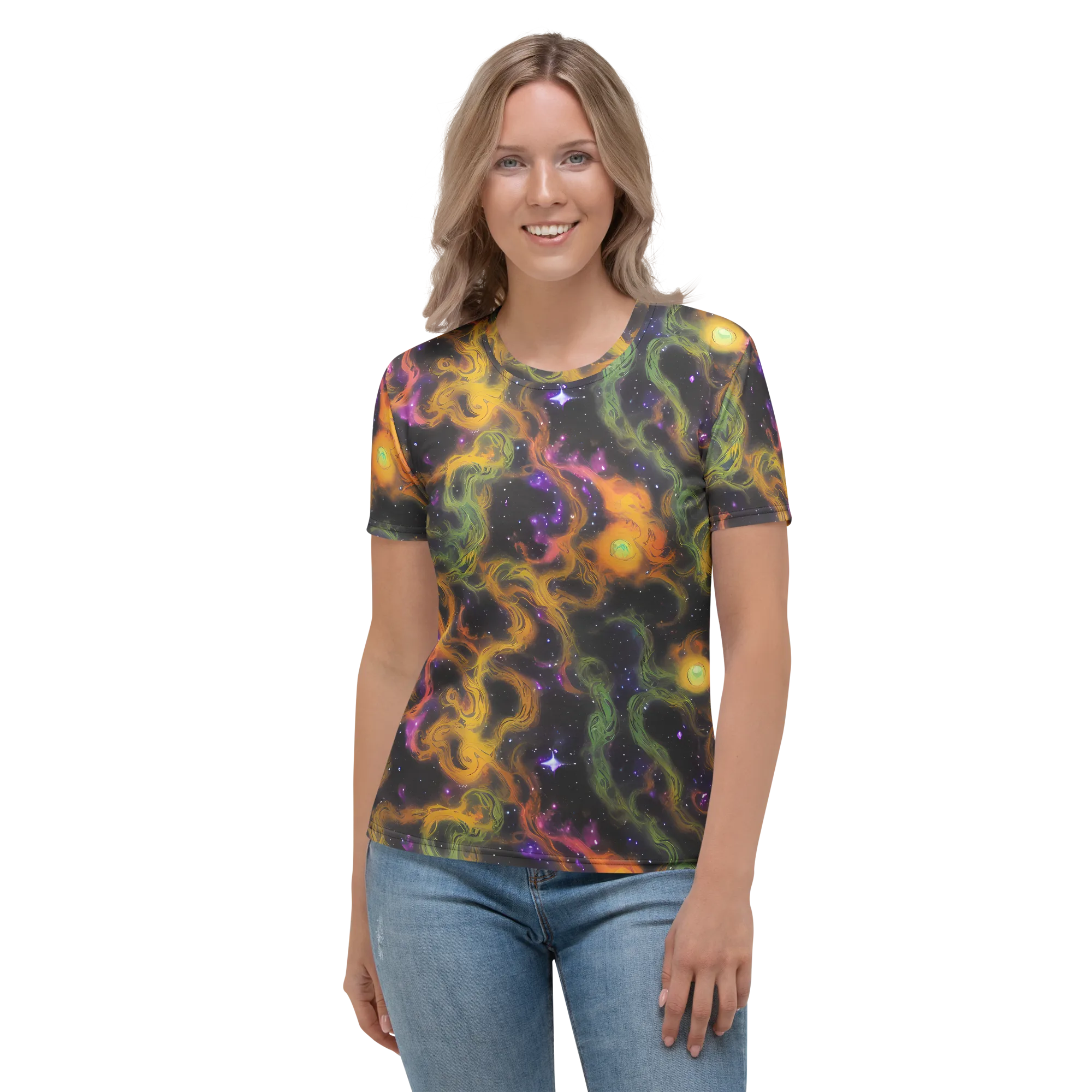 The Starry Crucible on Women's Crew Neck T-Shirt — Front