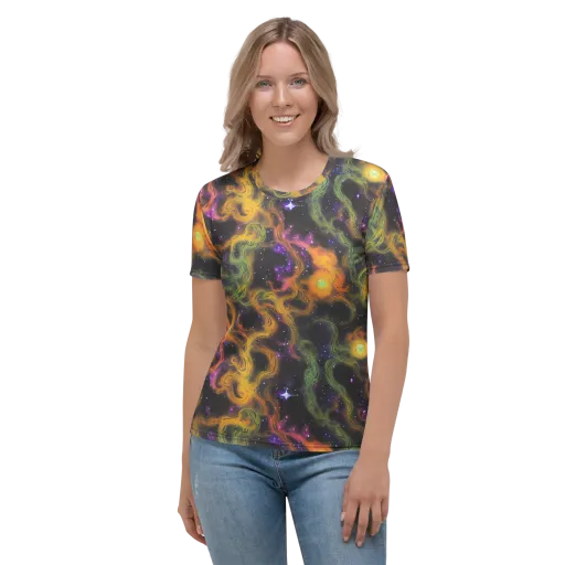 The Starry Crucible on a Women's Crew Neck T-Shirt