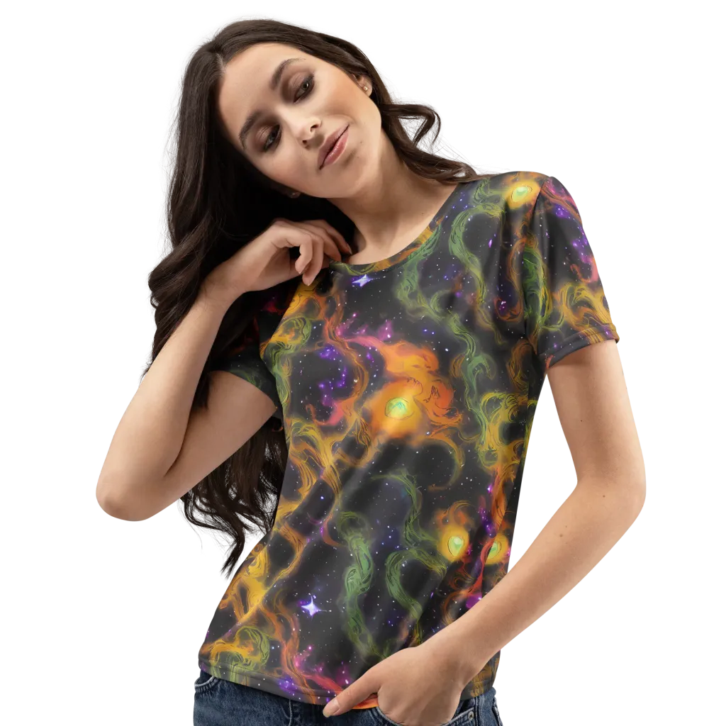 The Starry Crucible on Women's Crew Neck T-Shirt — Left Front