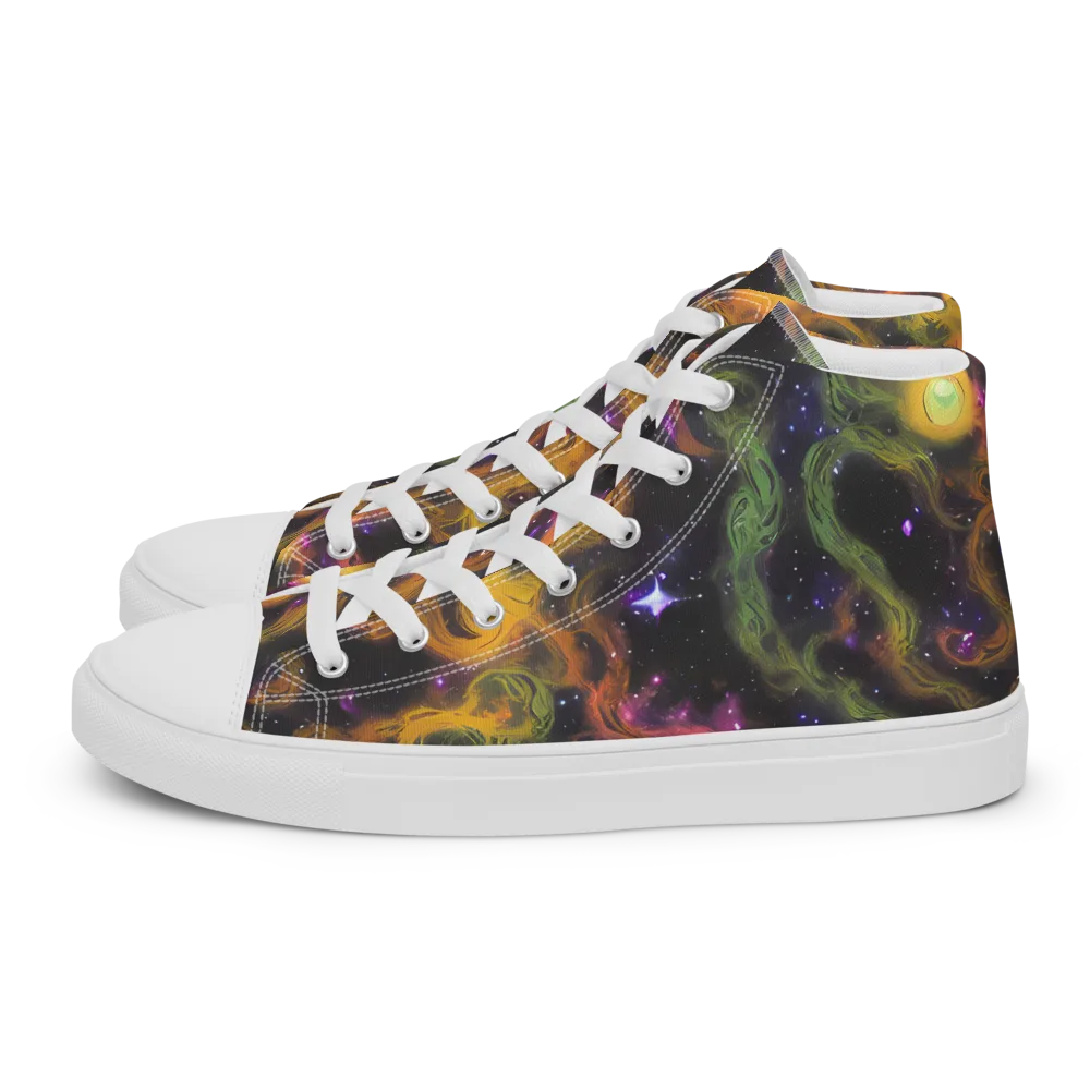 The Starry Crucible on Women's High Top Canvas Shoes — Left