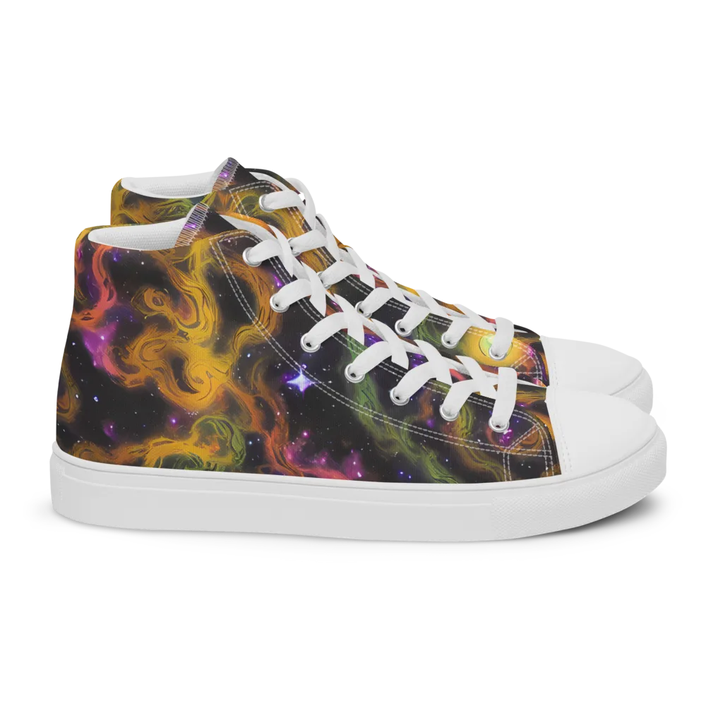 The Starry Crucible on Women's High Top Canvas Shoes — Right