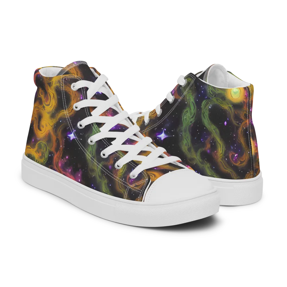 The Starry Crucible on Women's High Top Canvas Shoes — Right