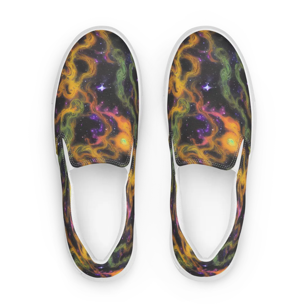 The Starry Crucible on Men's Slip-On Canvas Shoes — Front