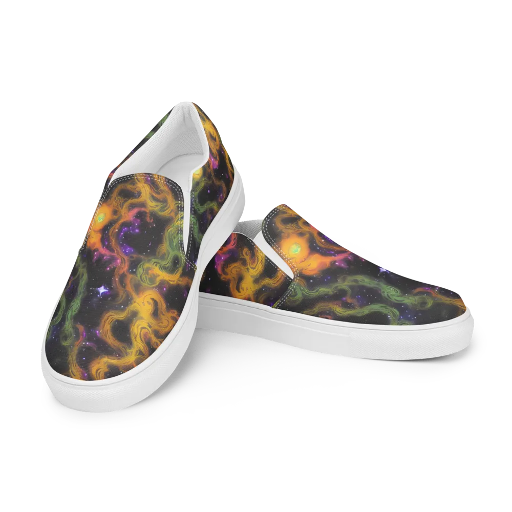 The Starry Crucible on Men's Slip-On Canvas Shoes — Left Front